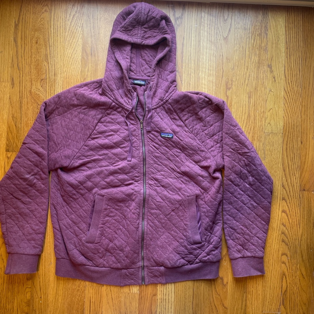 Patagonia quilted zip up hoodie in Plum